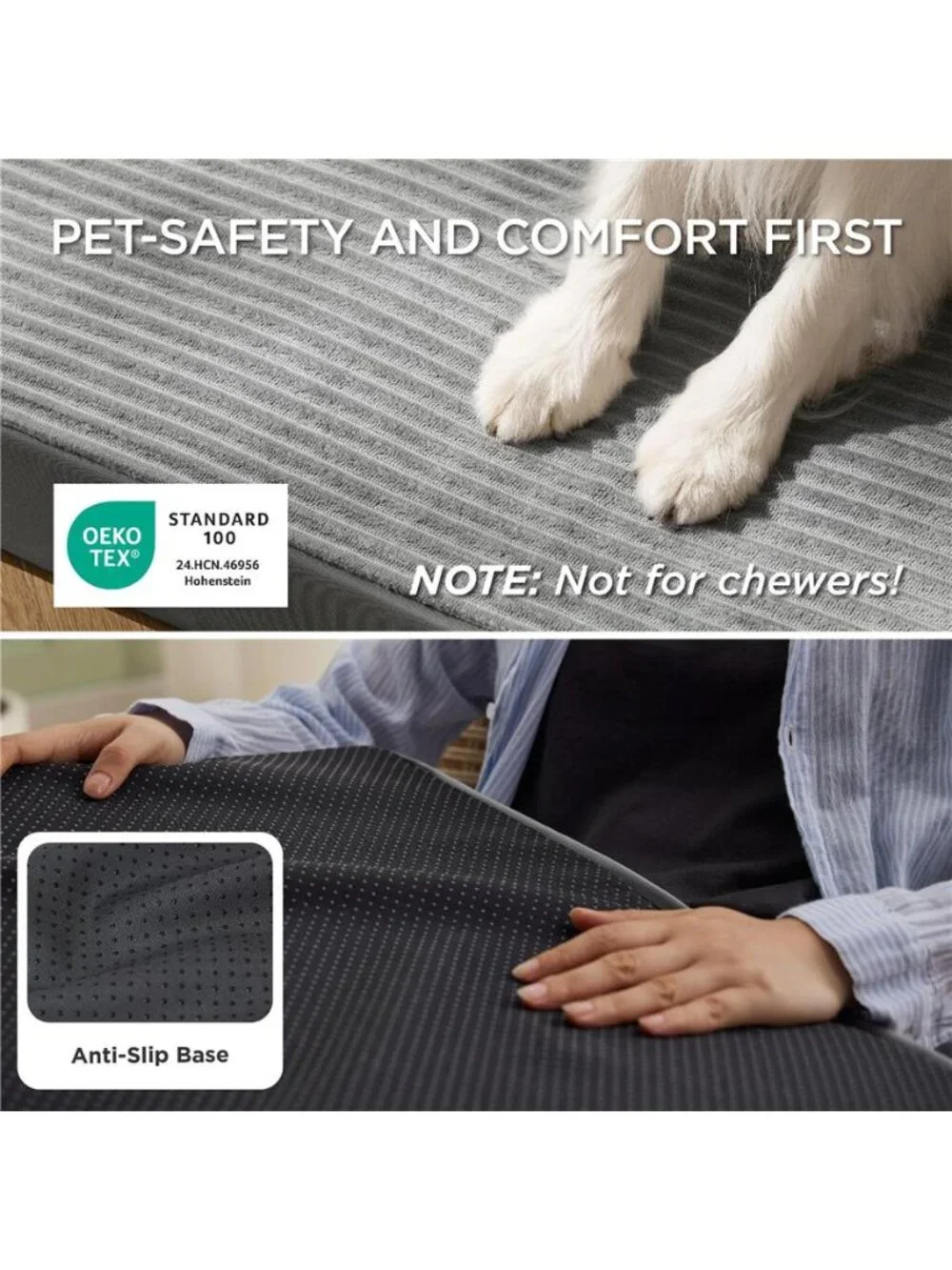 Orthopedic Dog Bed for Large Dogs Washable Pet Beds for CRATE(35